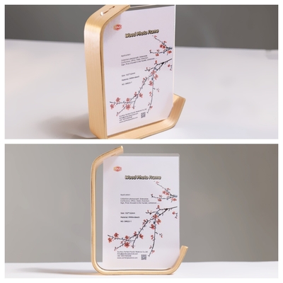 kaufen Anzeige Klares Tischkarten L-Form Akryl Foto Bildrahmen mit Holzbasis online manufacture