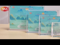 Einseitige starke schiefe Acrylmagnetfotoraumreihe