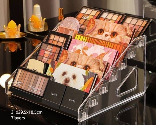 Mehrschichtliche klare PS Acryl Make-up Box Anzeige Kosmetik Box Organisator Lagerbox