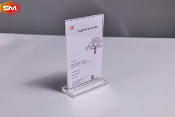 Maßgeschneiderte A4 A5 A6 klare horizontale T-Form Akrylschild Halter Anzeige Stand Schreibtischetikett