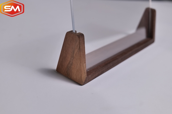 Natürliche benutzerdefinierte Doppelplattenholz U-förmige Acryl-Foto-Rahmen mit Walnuss-Buche Holz Basis