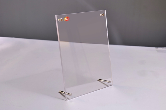 Klares Acryl-Zertifikatsrahmenhalter Klares Bild Foto-Display Schreibtischschild mit Stand