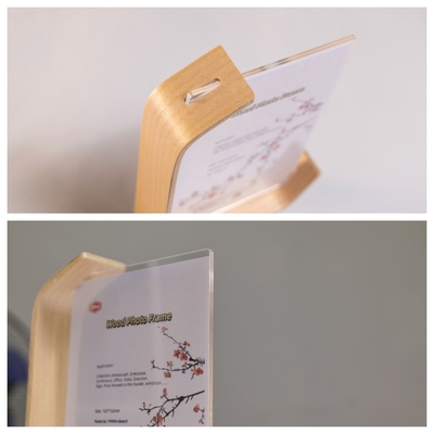 Qualität Handgefertigt 4x6 5x7 6x8 L-Form Akryl Foto-Bildrahmen mit Holzbasis