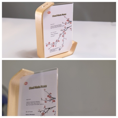 Personalisiertes Lichtblatt-Plakat L-Form Akryl-Fotobilderrahmen mit Holzgrund