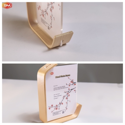 Dekoratives L-förmiges Acryl-Fotografie-Rahmen mit Holzbasis getrockneten Blumen Display