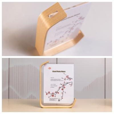 Maßgeschneiderte Form Halbrahmen Holz-Acryl-Fotoraum für Schlafzimmer-Büro