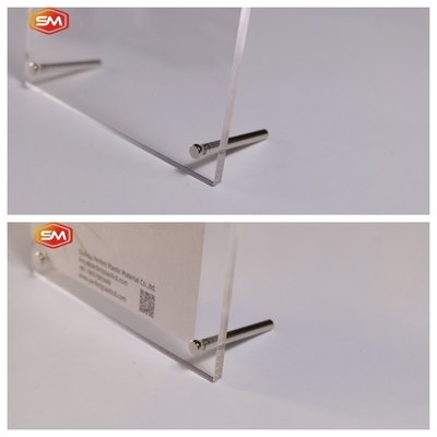 Warmverkauf Freistehender doppelseitiger Acrylfotoraum mit Stand Ausstellung Bildschirm