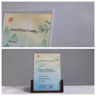 Dicker Tisch Bildrahmen 4x6 Foto U-förmige Acryl Fotorahmen mit Holzbasis