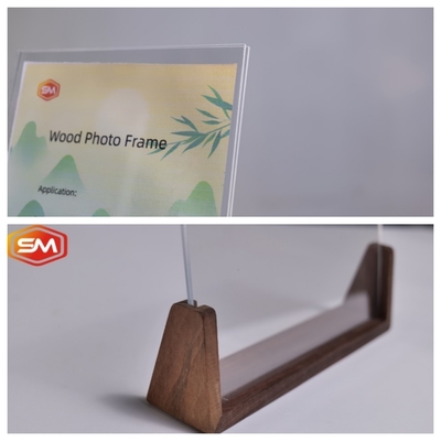 Umweltfreundlicher Bildschirmbereich aus klarem Acryl mit individueller Holzbasis