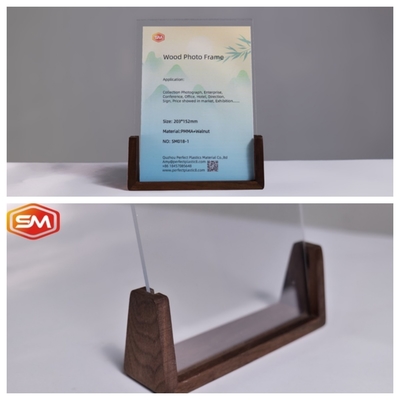 Eingebettete Acryl-Foto-Rahmen-Tisch mit Holzbasis