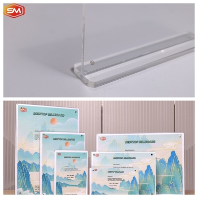 A6 Klares Doppelseitiges Fotoraum Tischplatte T-Form Magnetischer Acrylschildhalter
