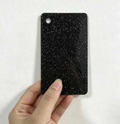 Schwarz Glitter Marmor glänzend 1220x2440mm Acrylplattenplatte